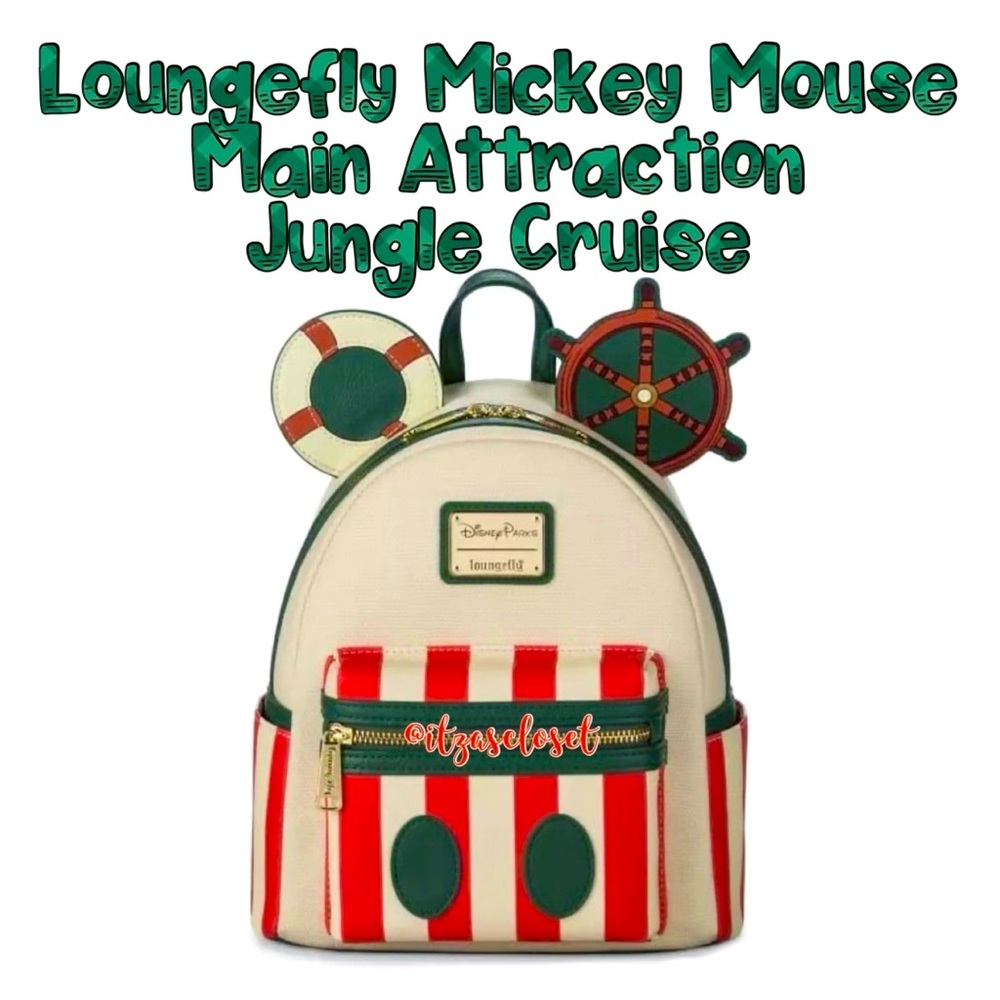 Disney Loungefly Mickey Mouse Main Attraction - Jungle Cruise Mini Backpack NWT